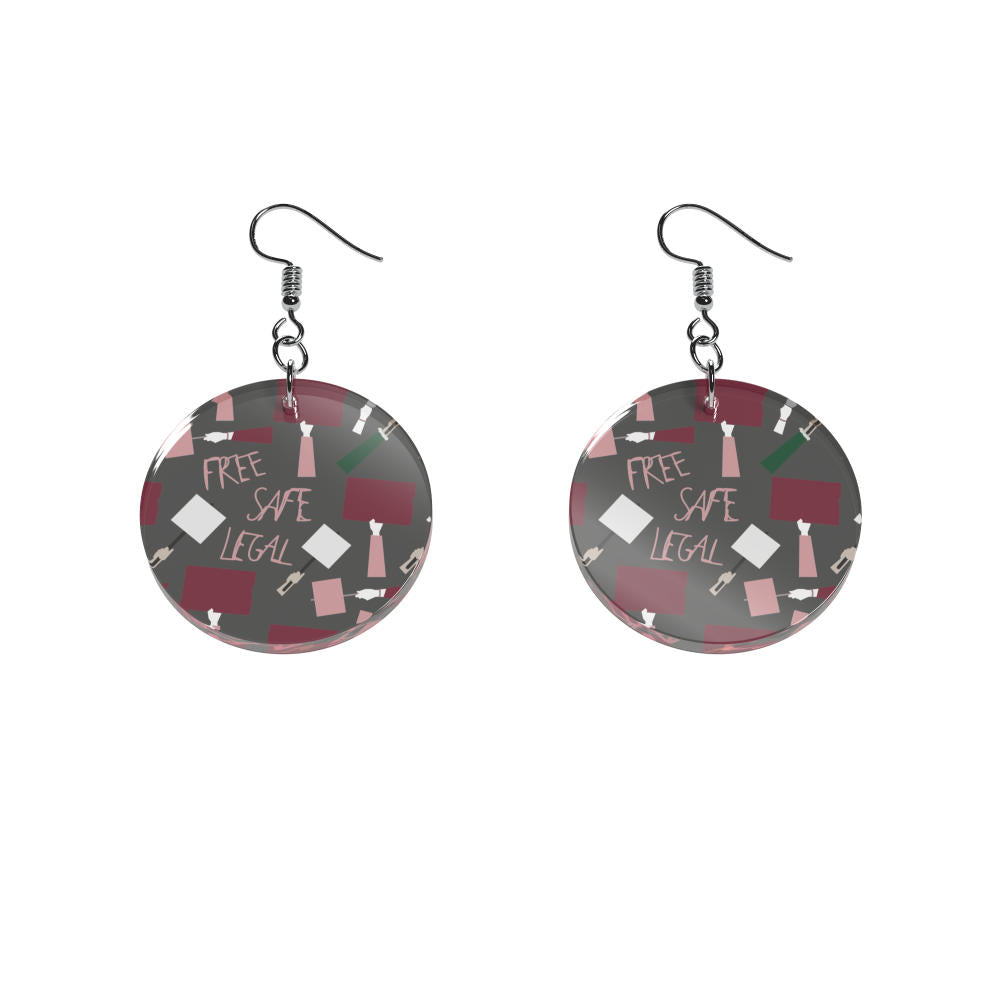 Earrings Statement round with pattern