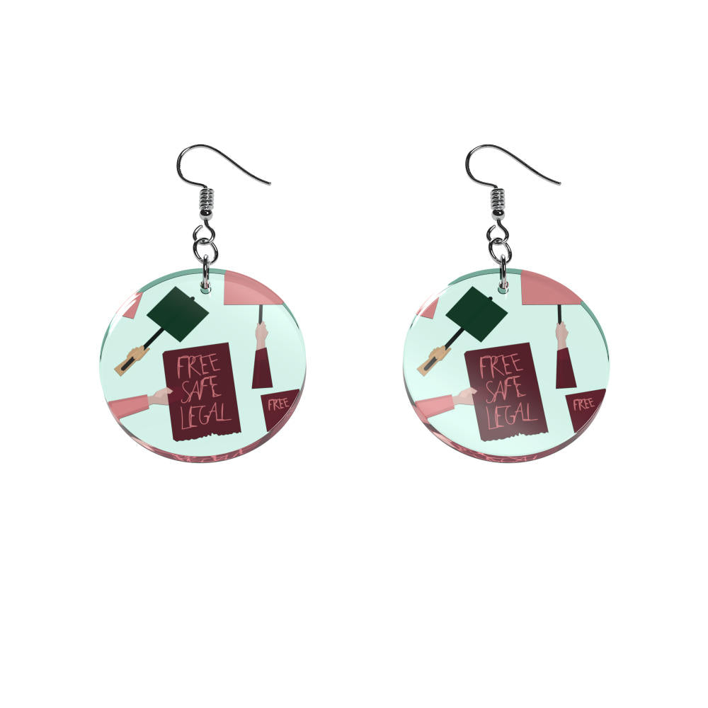 Earrings Statement round with pattern
