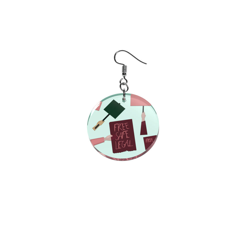 Earrings Statement round with pattern