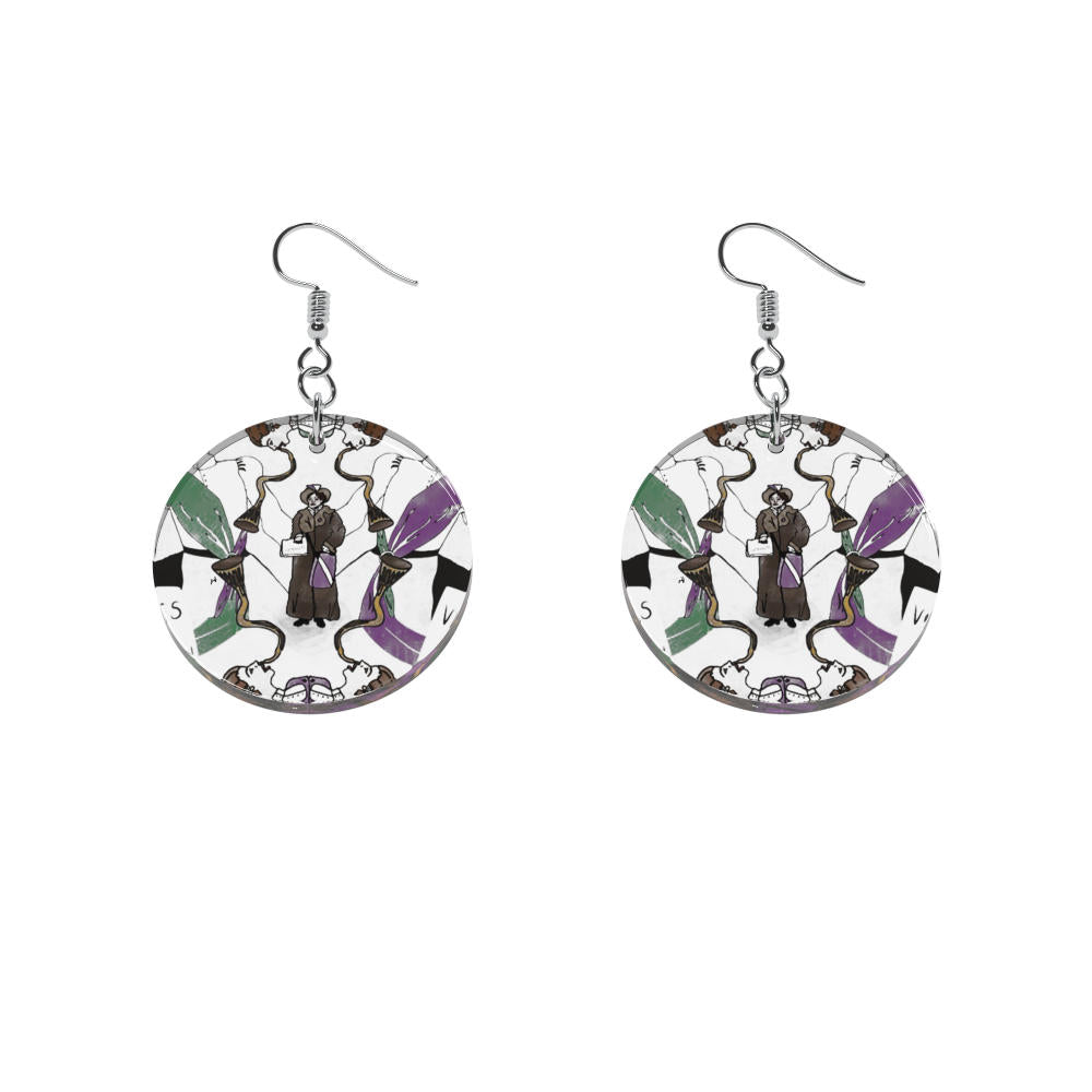 Earrings Statement round with pattern