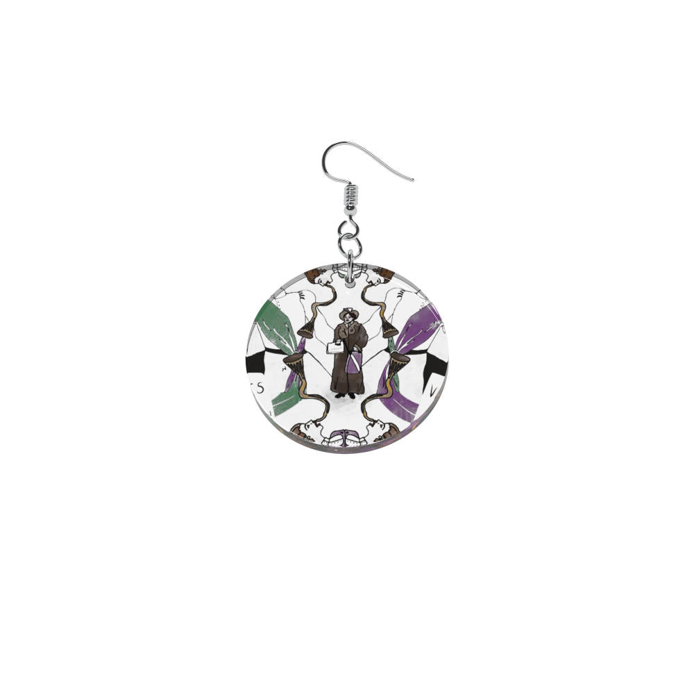 Earrings Statement round with pattern