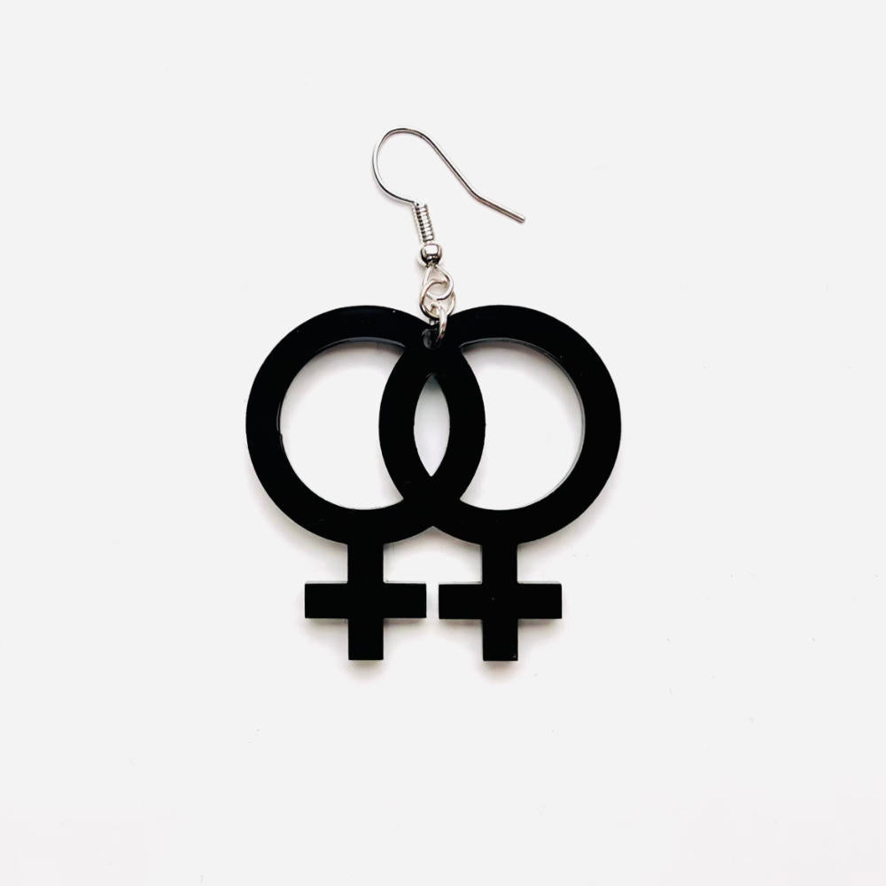 Örhängen Lesbisk Small (dubbel kvinnosymbol)