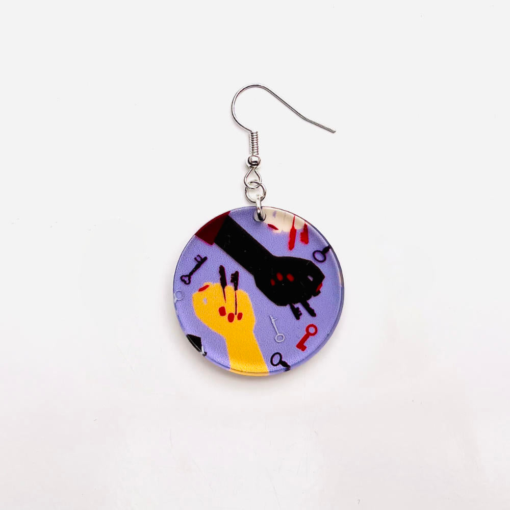 Earrings Statement round with pattern