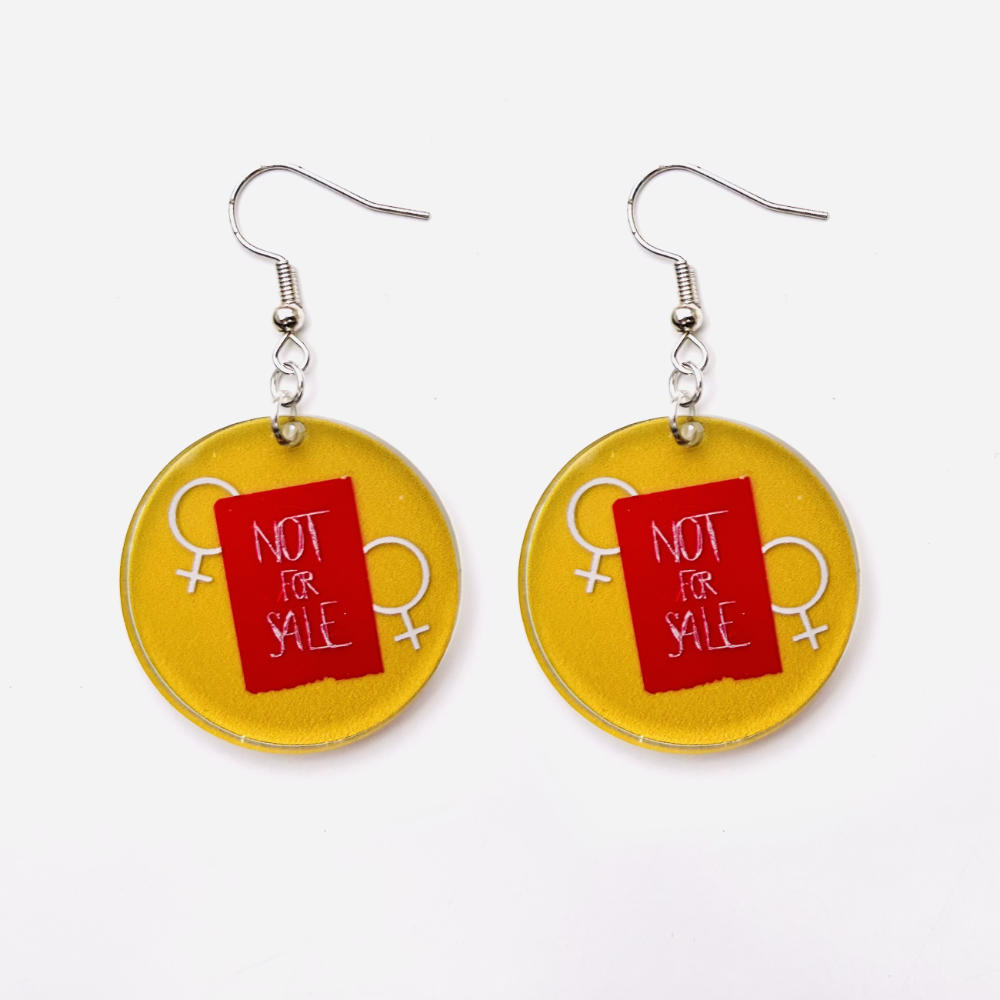 Earrings Statement round with pattern