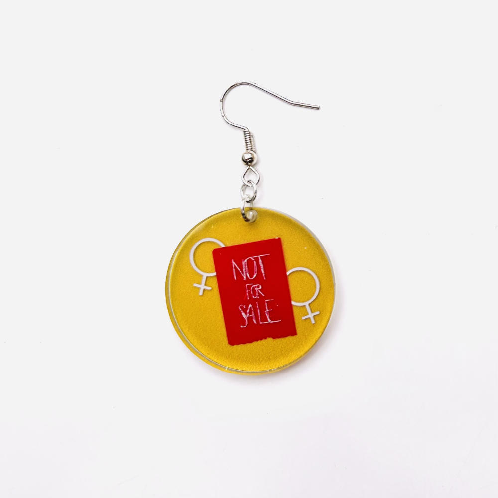 Earrings Statement round with pattern