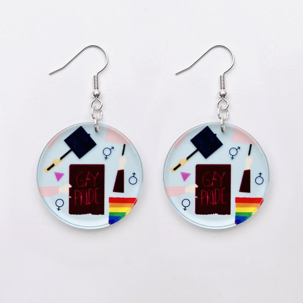 Earrings Statement round with pattern