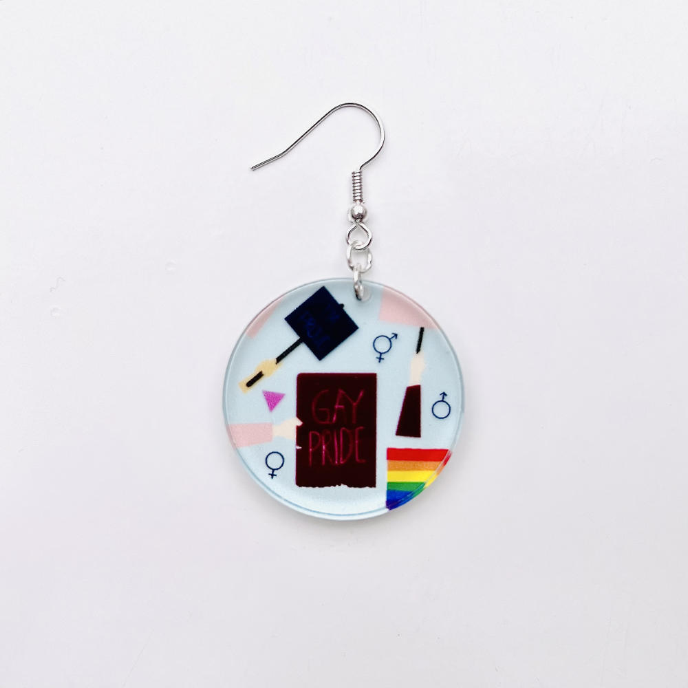 Earrings Statement round with pattern