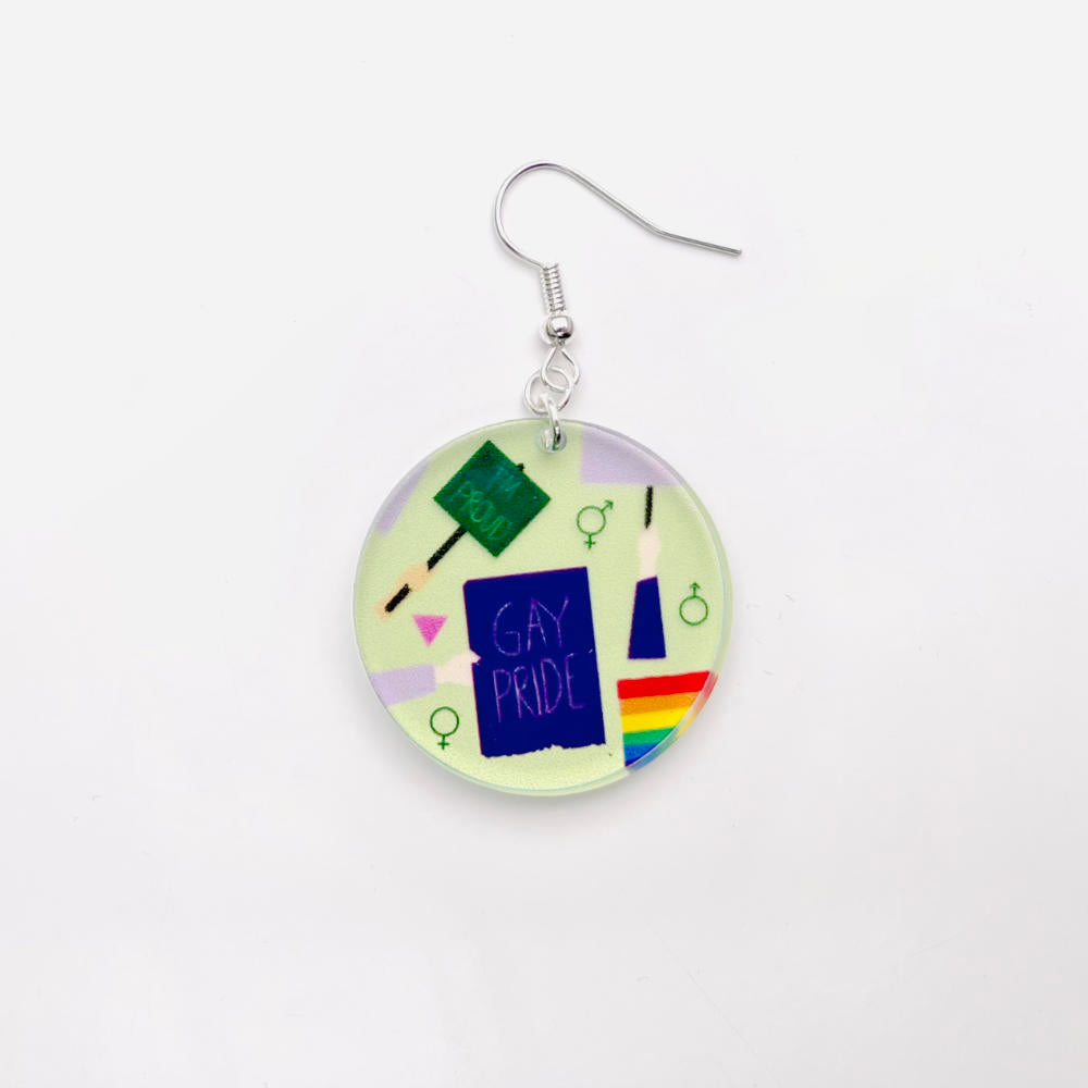 Earrings Statement round with pattern