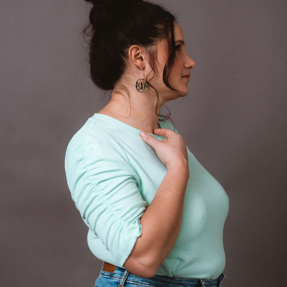 Earrings Statement round with pattern