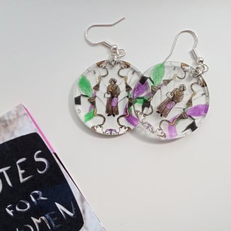Earrings Statement round with pattern